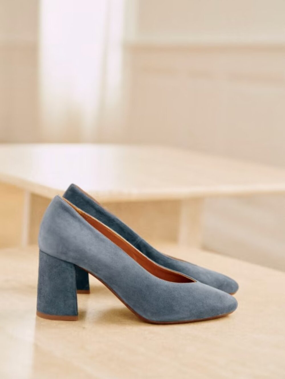 Sézane RARE Alice Heels in Denim Blue Size 38/US 7